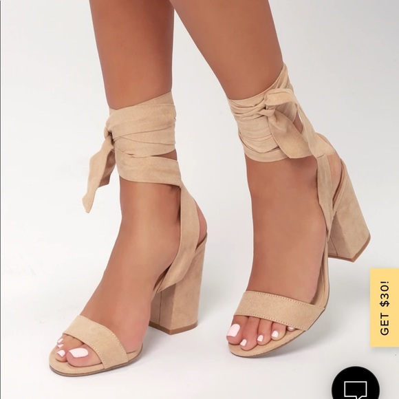 lulus size 7.5 wrap heels - Picture 2 of 5